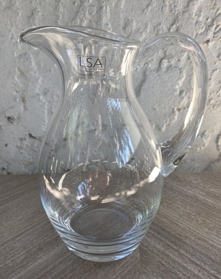 LSA International Stylish Clear Water Handcrafted & Mouthblown Poland Pitcher