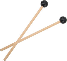 1 Pair Tongue Drum Mallets Wood Drumstick with Rubber Head for Percussion Instru