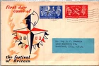 GREAT BRITAIN 1951 POSTAL CACHET FDC COVER FESTIVAL OF BRITAIN ADDR & POSTMARK