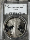Photo of a 1990-S American Silver Eagle from an eBay sale
