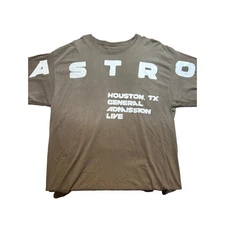 Travis Scott Astroworld Houston TX Live World Festival Brown T-Shirt XL