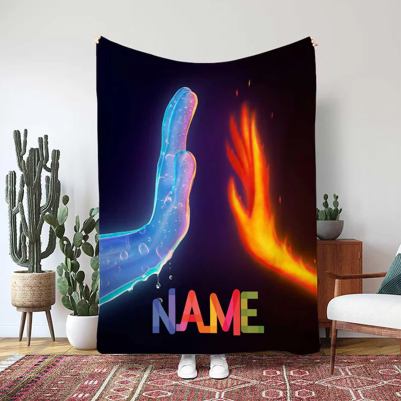 Personalized Disney Elemental Ember And Wade Fleece Blanket