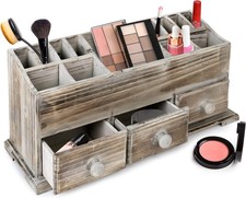 i Rustic Vanity Organizer for Cosmetics, Makeup, and Bathroom