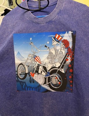 Grateful Dead T-Shirt 2XL Enjoying The Ride NEW 100% Cotton Washed Blue