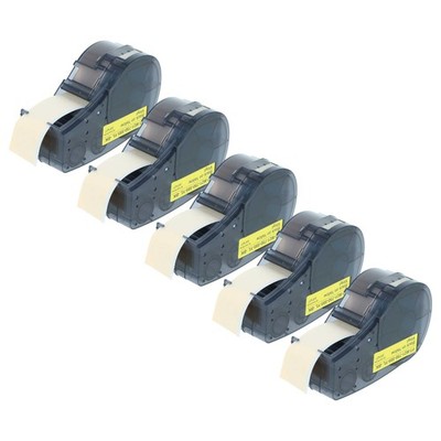 5x Schriftband für Brady BMP21-LAB IDPAL BMP21 Plus Schwarz/Gelb 19,05mm 6,4m