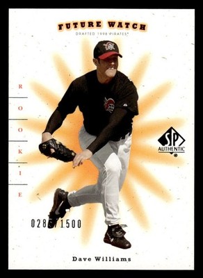 2001 SP Authentic - Future Watch Dave Williams #215 0285/1500 (RC)