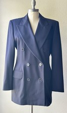 Escada Margaretha Ley Vtg Black Wool Blazer Double Breasted Oversized US 8/DE 38