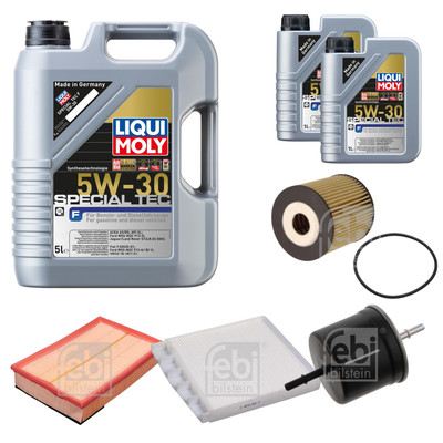 FEBI Inspektionspaket 7L LIQUI MOLY SPECIAL TEC F 5W-30 für Volvo V70 II P80_