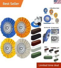 8" Airway Buffing Wheel, 9Pcs Aluminum Wheel Polishing Kit in Diameter 5/8 in...