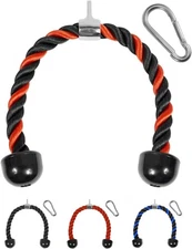 Yes4All Deluxe Tricep Rope Cable Attachment, 27 & 36 inch D. 27" Red Black 