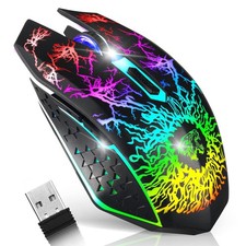 Wireless Gaming Mouse, Rechargeable Gaming Mouse, Silent Optical Mice with 2....