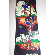 Looney Tunes Mania Neck Tie Warner Bros Golf Daffy Duck Bugs Bunny Taz -071401