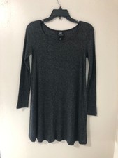 Women's Derek Heart Dress Sz M Dark Grey  Long Sleeve Comfy Casual Sweater Dress