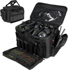 Tactical Gun Range Bag for Handguns and Ammo, Firearm Rifle Pistol Case for