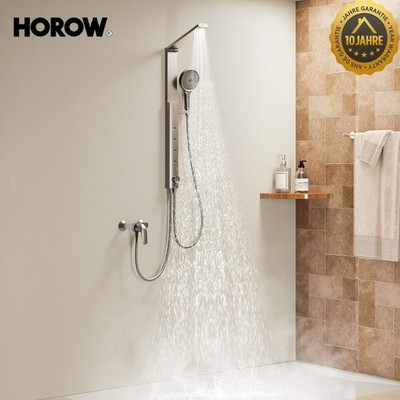 Edelstahl Regendusche System, 4 Massage-Modi, Grau Duschsystem mit Handbrause
