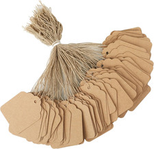 Price Tags with String Attached,500pcs Pre-Strung String Gift Tags Kraft Paper H