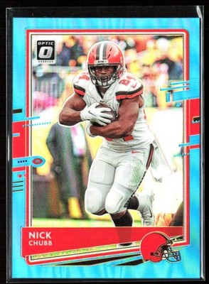 Nick Chubb 2020 Donruss Optic Aqua Prizm /299 #27 Cleveland Browns