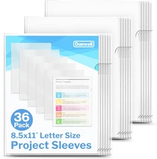 Dunwell Clear Folders for Documents, Plastic 8.5X11 File Sleeves for Document