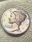 1916 Mercury Silver Dime Lustrous AU++ High Grade Gem Specimen Original Toned