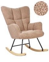Schaukelsessel Aus Bouclé Stoff Beige Gepolstert Schaukelstuhl Modern Oulu