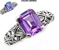 2CT Natural Alexandrite 925 Sterling Silver Art Nouvean Ring Sz 6,9 AZ2