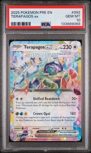 Pokemon Terapagos ex Prismatic Evolutions #092 Graded Card PSA 10