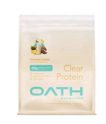 OATH Nutrition Clear Whey Protein Powder - COCONUT COLADA - 18 Servings Ex 8/27