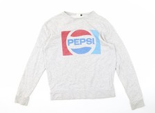 Unisex Adults UK Size L Pepsi Grey Pullover Sweatshirt