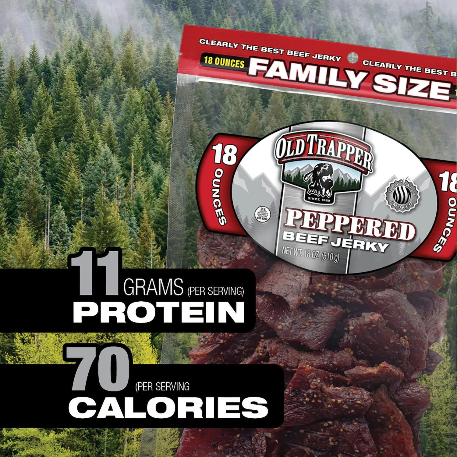 Old Trapper Peppered Beef Jerky, 18 oz. $32.99 FREE SHIPPING