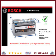 AGM Car Battery fits MERCEDES E220D A180 E220 GLA180 A180D Stop Start