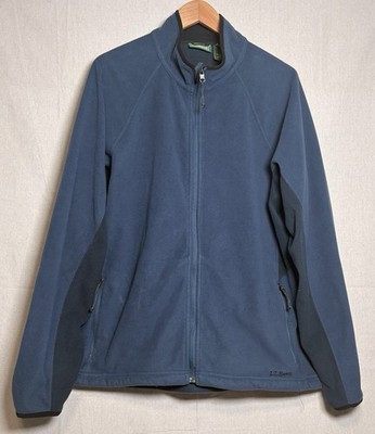 Vintage LL Bean Jacket Men XL Blue Weather Channel Polartec Full Zip Fleece 90s