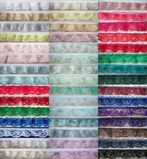 3 Yards Ruffled/Gathered 1" - 1 1/4" Nylon Lace Color Choices