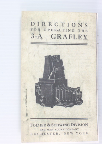 Graflex 3-A Instructions- 4 Pages - Afbeelding 1 van 1