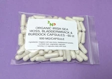 Organic Irish Moss Bladderwrack Burdock Root Vegan Capsules– Dr Sebi Recommended