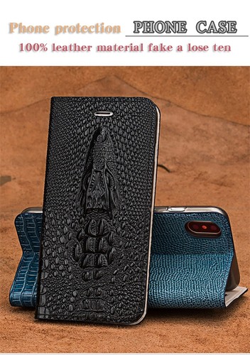 Genuine Leather Flip case for Oneplus 10 ACE Pro 10T Crocodile Dragon Head Cover - Picture 14 of 30