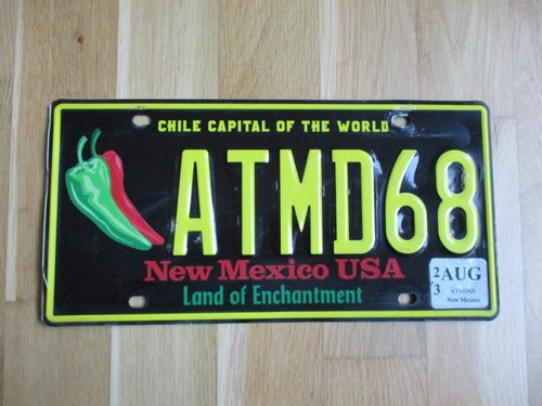 Nummernschild USA Nostalgie Sammlung New Mexico Chile Capital Of The World