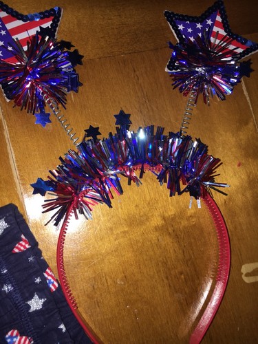 Disney Minnie Mouse Sz 6x Fourth July Shorts Nwt Headband Bottle Justice Sticker - Picture 6 of 7