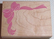 New Wood Mounted Rubber Stamp Z799G Ribbon Corner By Posh Impressions