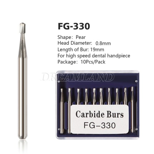 Dental Friction Grip #330 Pear Shaped Carbide Burs 100/Pk - Picture 13 of 24