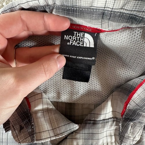 The North Face Mens Shirt Short Sleeve Plaid Black & White Button Front Large L - Picture 4 of 9
