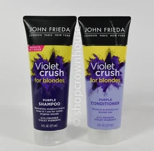 John Frieda VIOLET CRUSH for Blondes Purple SHAMPOO & Purple CONDITIONER 6 fl oz