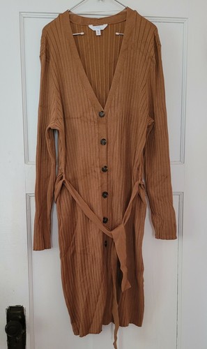 Brown Sweater Belted 