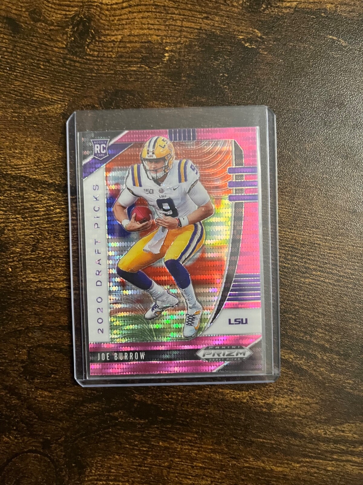 2020 PRIZM DP #105 JOE BURROW PINK PULSAR PRIZM ROOKIE RC, LSU, BENGALS