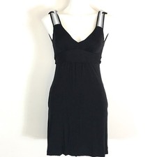 GUESS Dress Sz S Black TANK Dress EMPIRE WAIST with Side Pockets