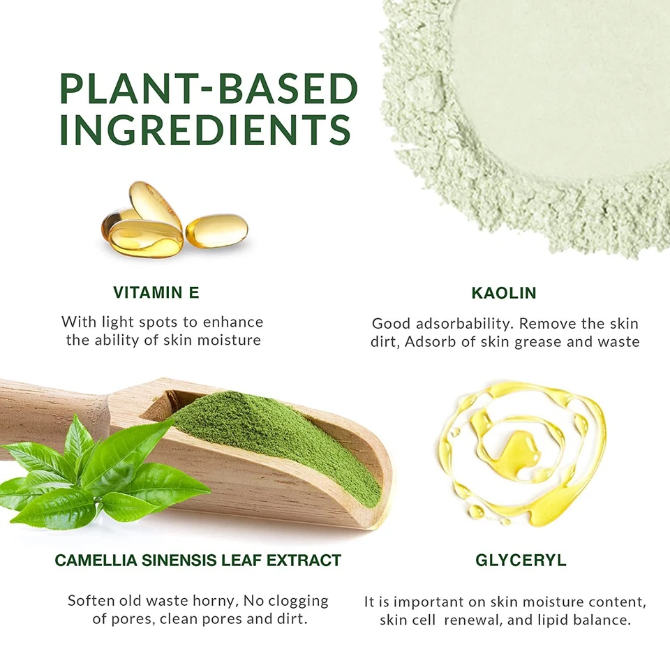 Máscara de té verde en barra - limpieza profunda e hidrata, elimina puntos negros, ilumina Foto 4 de 4