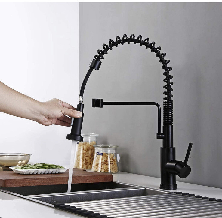 Owofan Touch on Kitchen Faucets With Pull Down Sprayer Matte Black