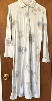 Soft Modal Floral Blue Printed Hi/Low Nightdress By Italian Bisbigli Size 44