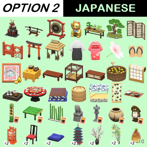 Pick a THEMED Furniture Pack Wedding OR Japanese OR Fun items! ACNew