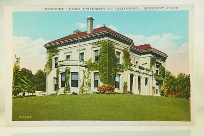 University Of California Berkeley, Presidents Home Mansion Postcard Circa 1920