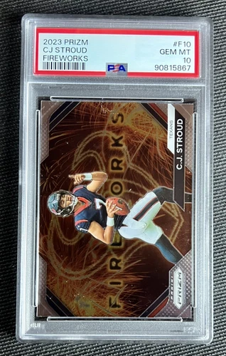 2023 Prizm Fireworks CJ STROUD Rookie RC #F10 PSA 10 GEM MINT
